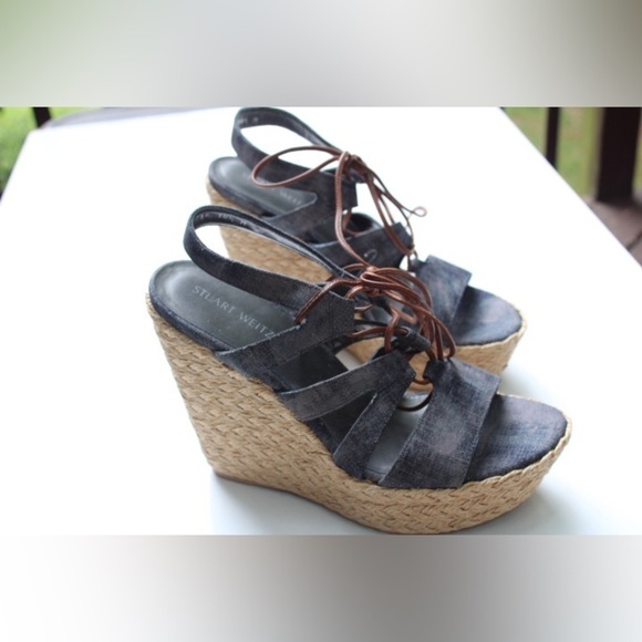 Stuart Weitzman tie girl platform wedges - Picture 2 of 8